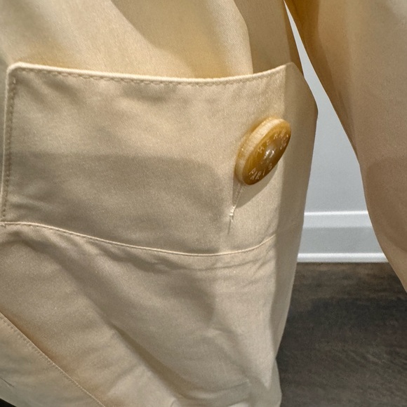 AUTHENTIC VINTAGE HERMES CREAM SILK COAT WRAP RAIN-COAT - Picture 4 of 9